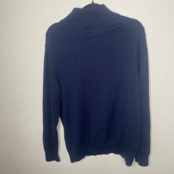 J.Crew‎  Pullover Zip Sweater Mens Navy L Cotton Preppy Casual - Picture 6 of 10
